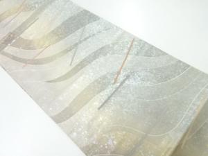 引箔流水模様織出し袋帯